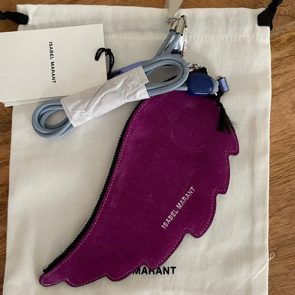 Isabel Marant Kanat pouch purple angel wing small purse new with tags dust bag - Picture 2 of 8